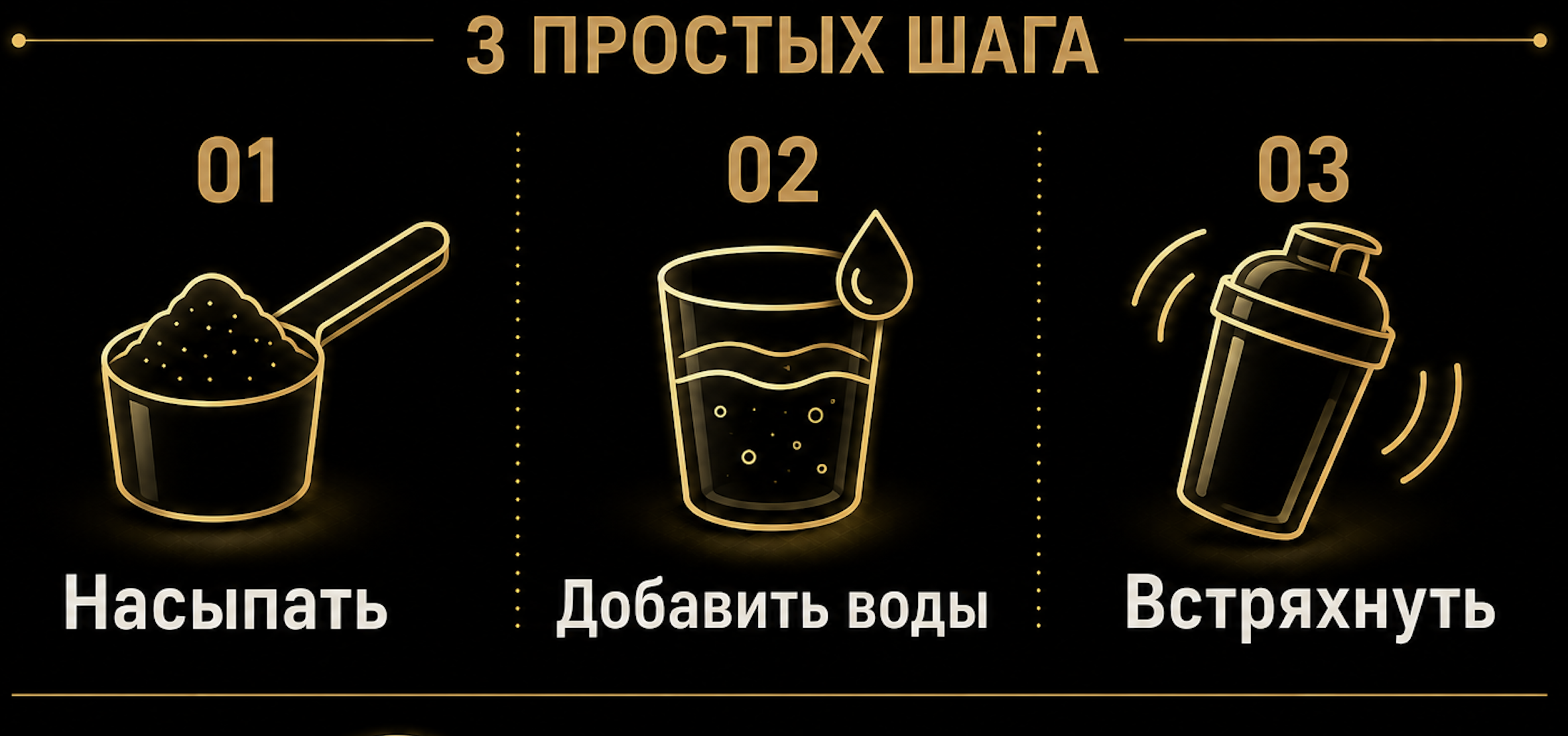 3 простых шага: насыпать, добавить воды, встряхнуть